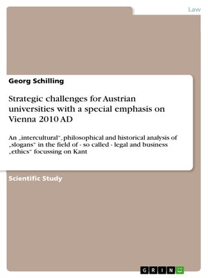 cover image of Strategic challenges for Austrian universities with a special emphasis on Vienna 2010 AD